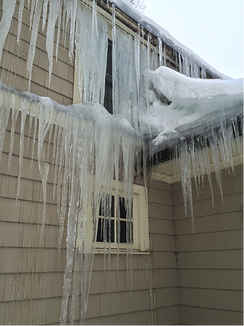 ice dam on home