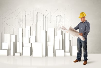 Construction worker planing with 3d buildings in background concept.jpeg